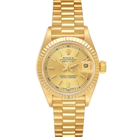 rolex datejust 18kt gold watch.